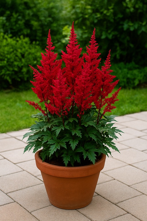 astilbe in pot
